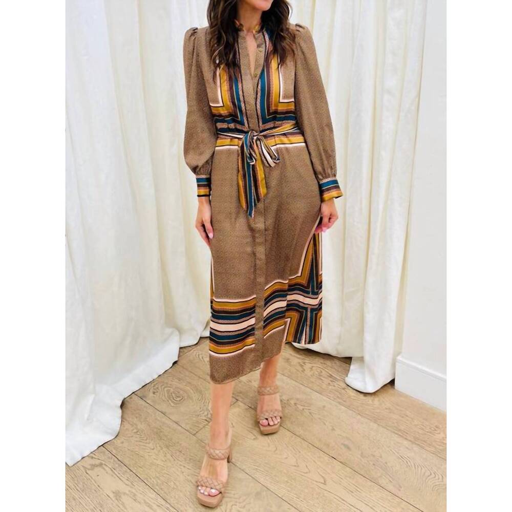 NEW MISA LOS ANGELES nancy midi dress in autumn scarf